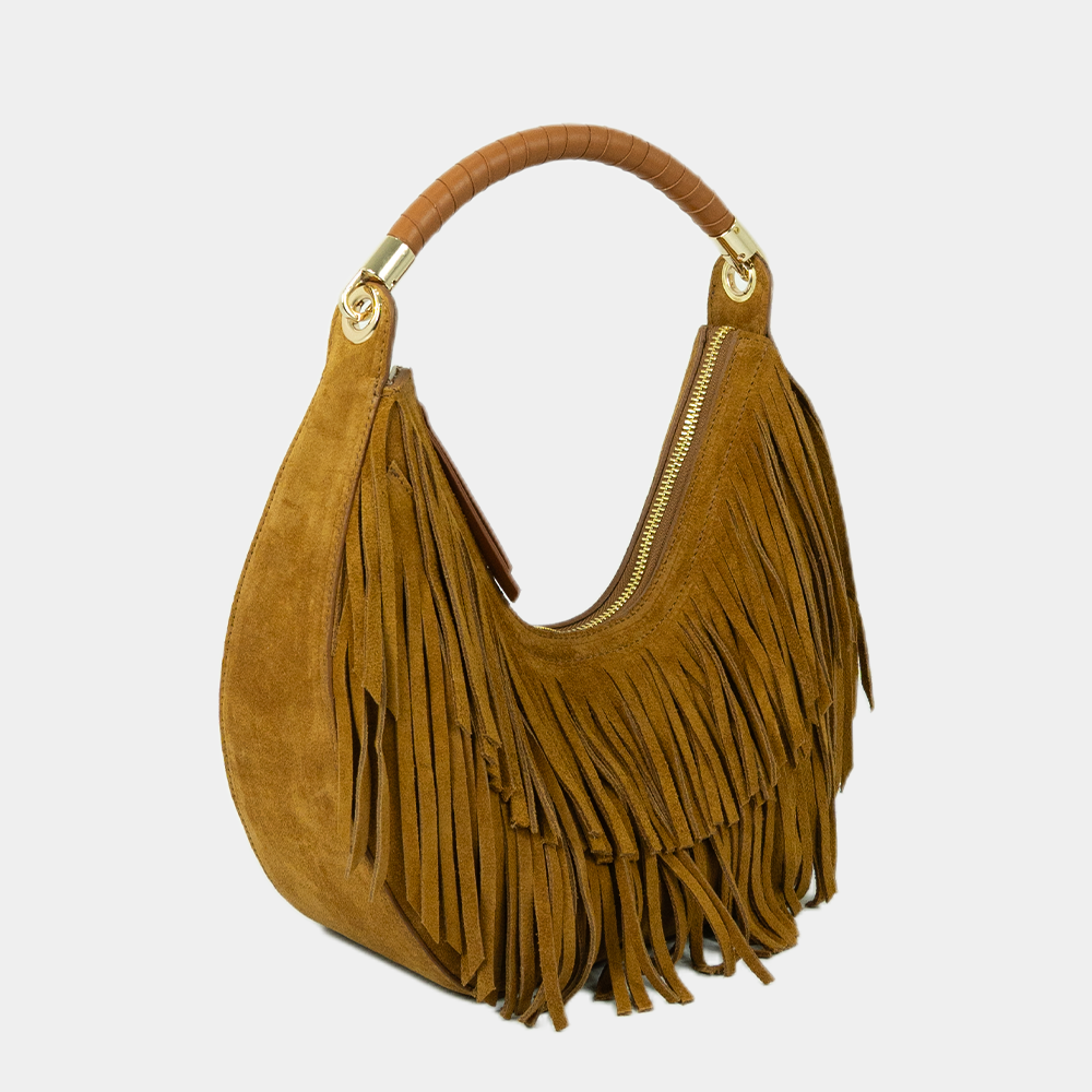 BORSA HOBO MARIENNE – SUEDE CON FRANGE