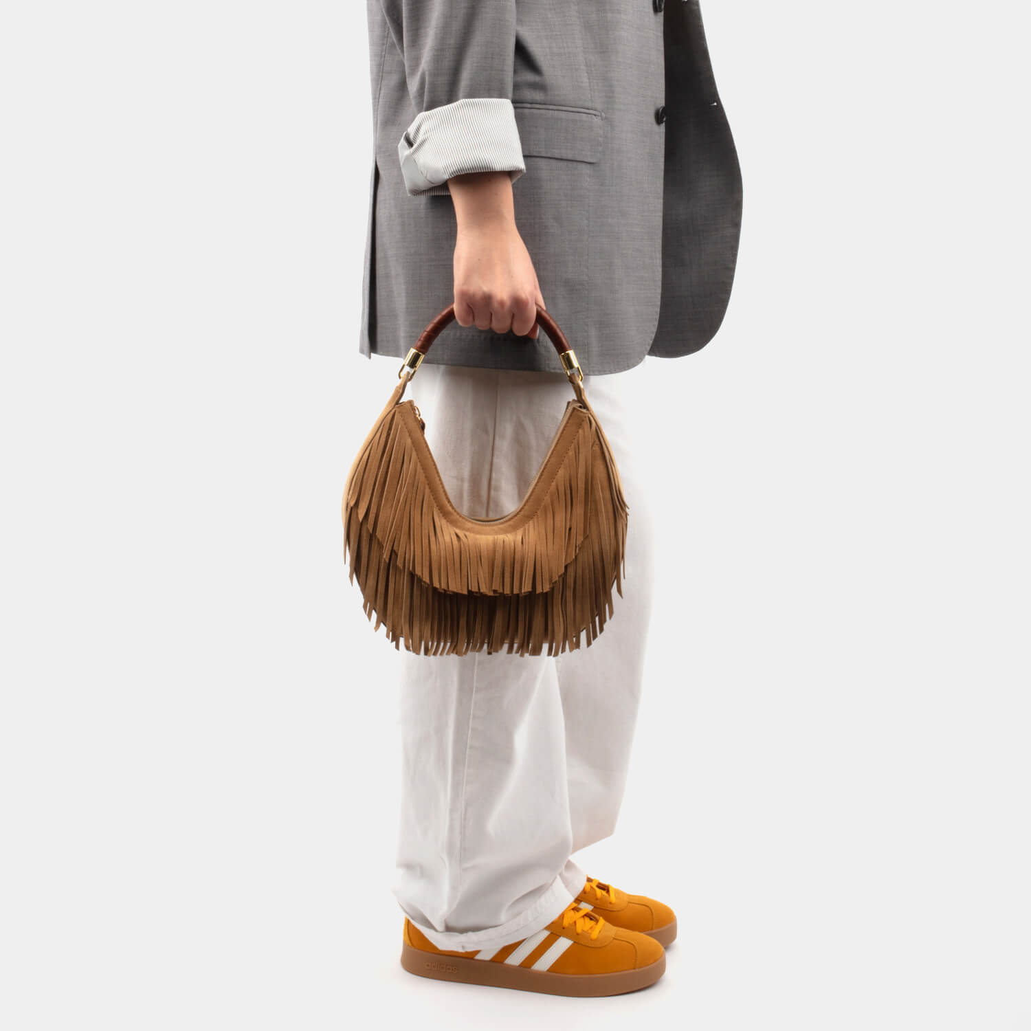BORSA HOBO MARIENNE – SUEDE CON FRANGE