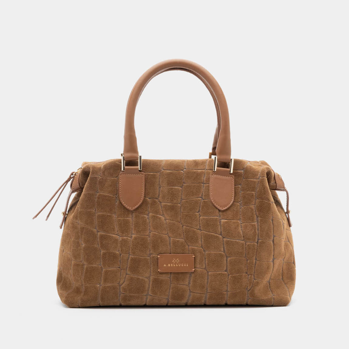 TOTEBAG SOFIE – SUEDE STAMPATO COCCO E VITELLO SOUVAGE