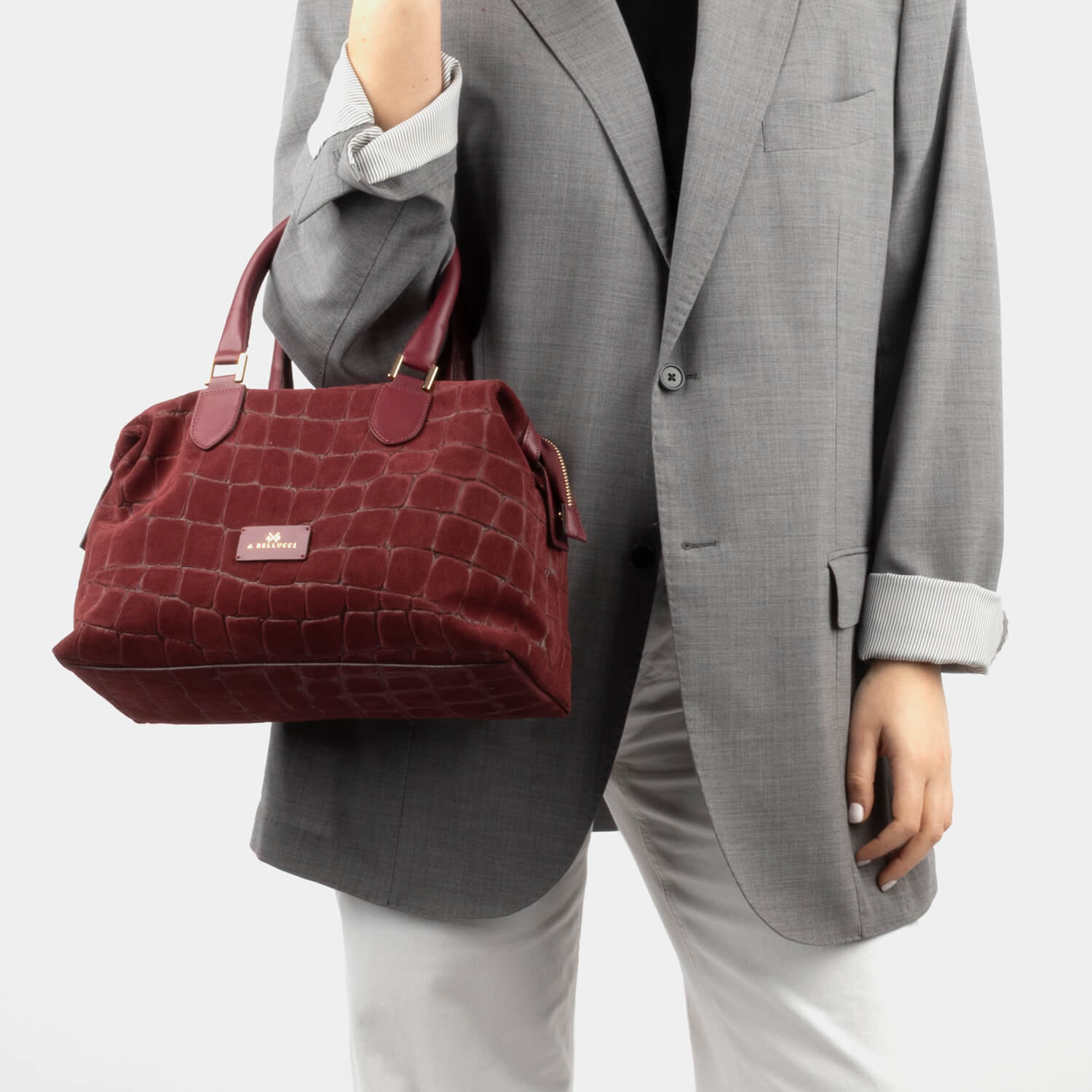 TOTEBAG SOFIE – SUEDE STAMPATO COCCO E VITELLO SOUVAGE