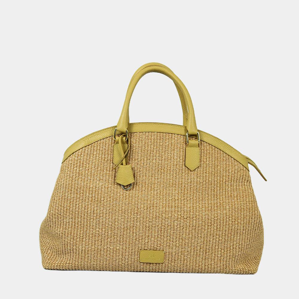 Tote Bag Mouselle XL in Raffia e Vitello