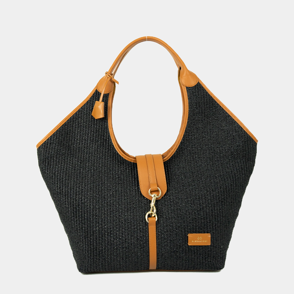 Tote Bag Michelle in Raffia e Vitello