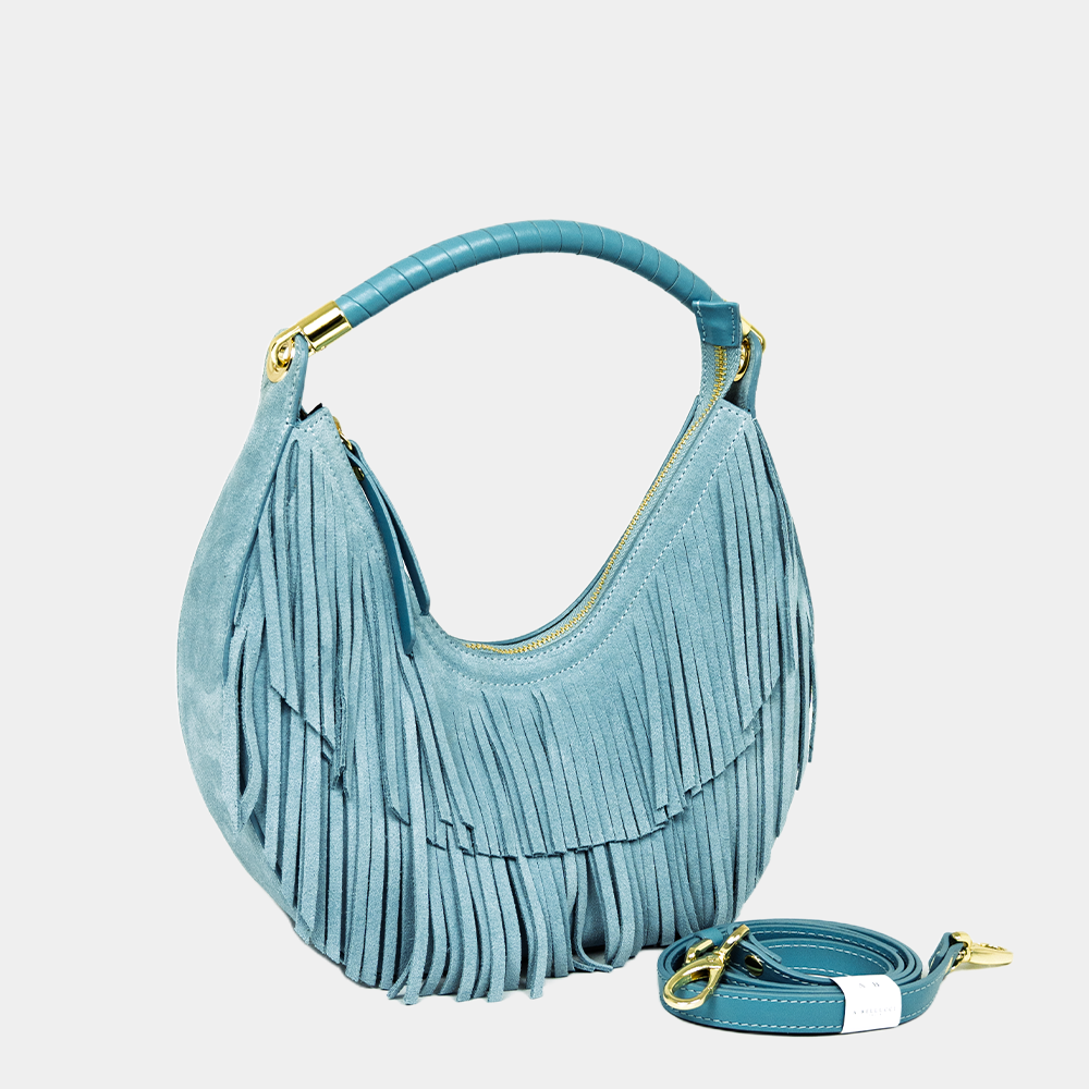 BORSA HOBO MARIENNE – SUEDE CON FRANGE