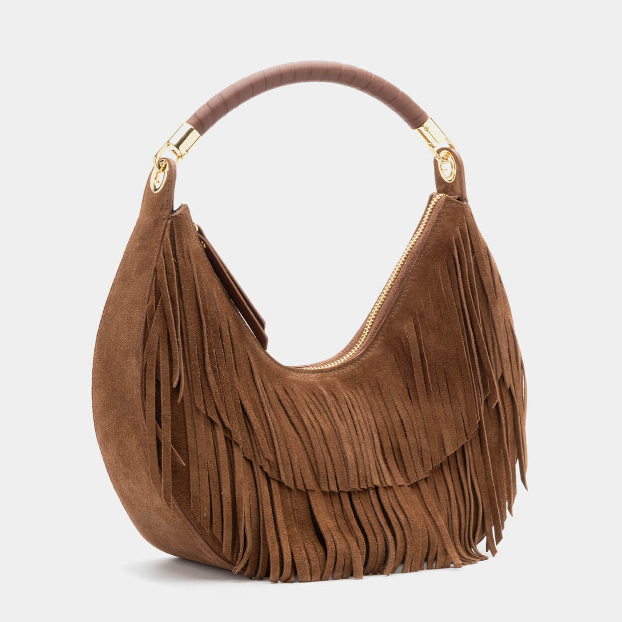 BORSA HOBO MARIENNE – SUEDE CON FRANGE