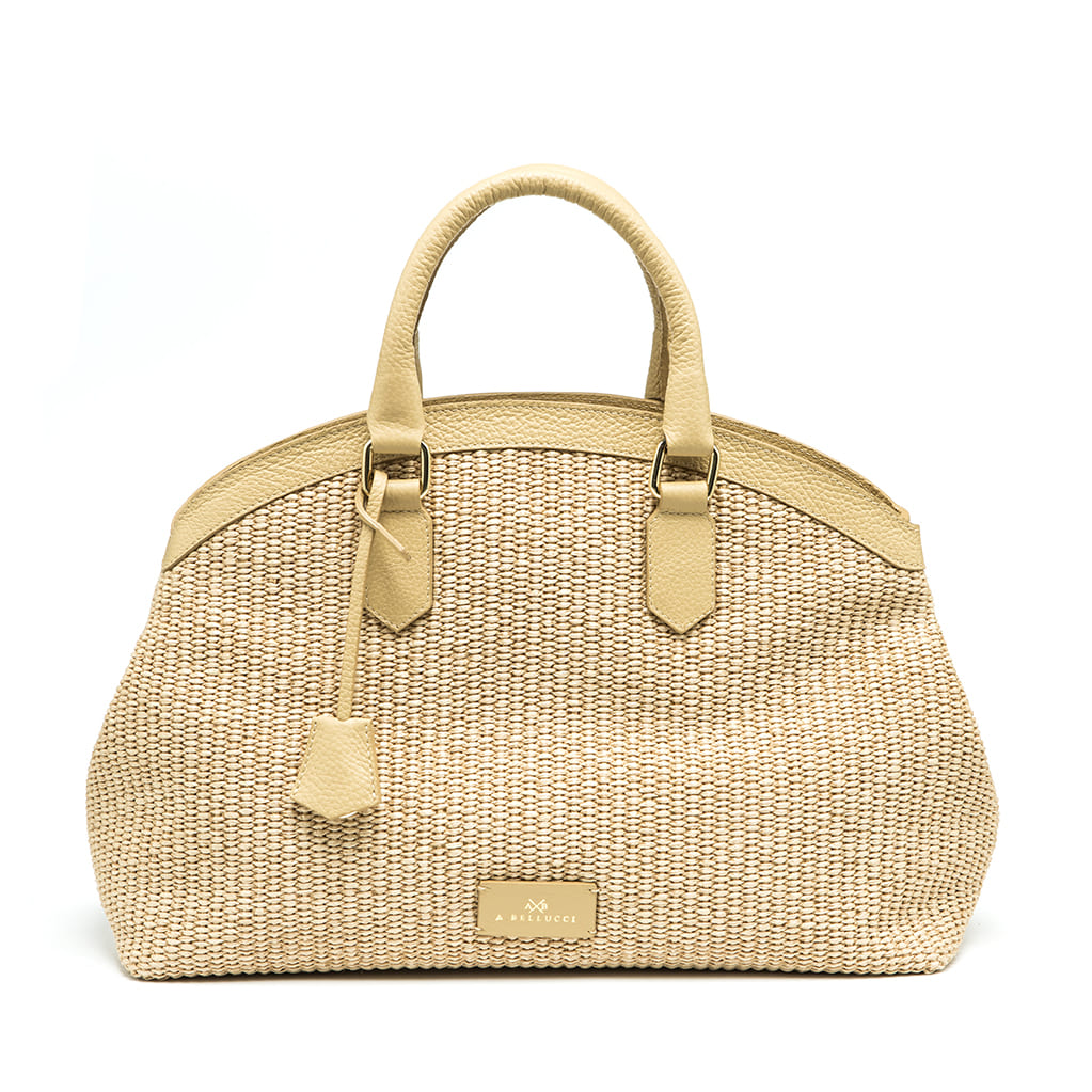 Tote Bag Mouselle M Rafia e Vitello