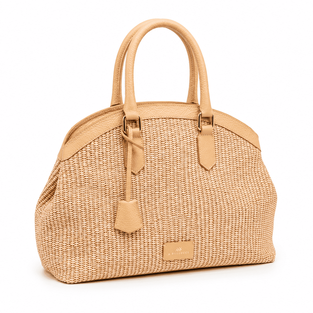 Tote Bag Mouselle M Rafia e Vitello