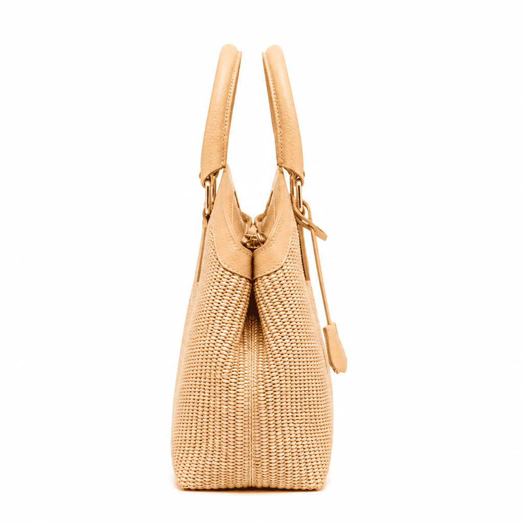Tote Bag Mouselle M Rafia e Vitello