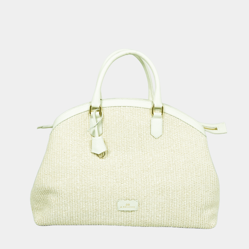 Tote Bag Mouselle XL in Raffia e Vitello