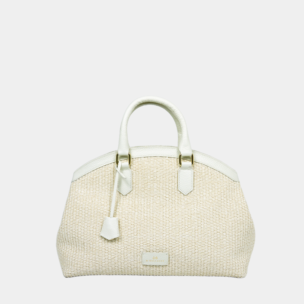 Tote Bag Mouselle M Raffia e Vitello