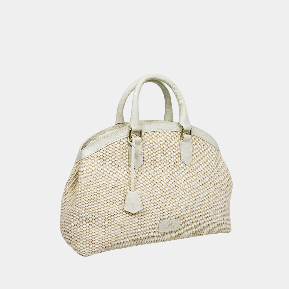 Tote Bag Mouselle M Rafia e Vitello