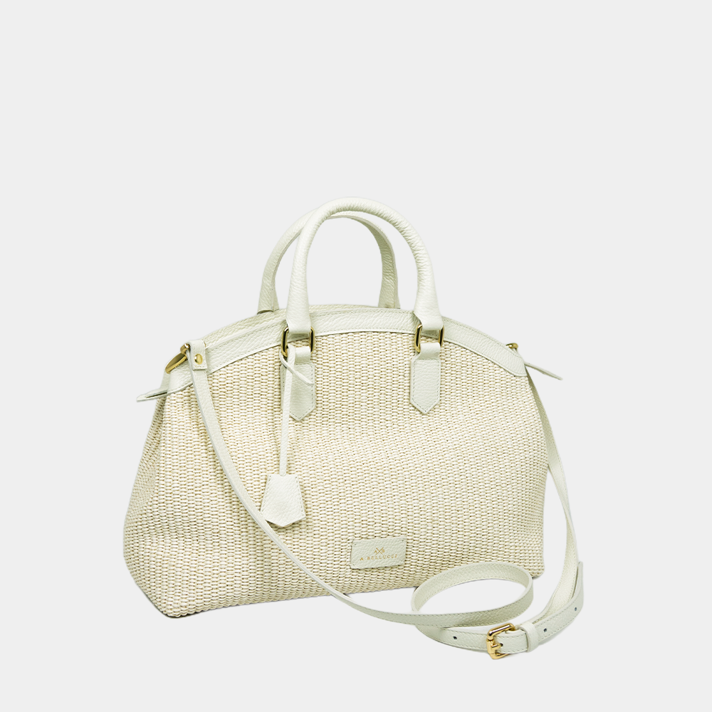 Tote Bag Mouselle M Rafia e Vitello