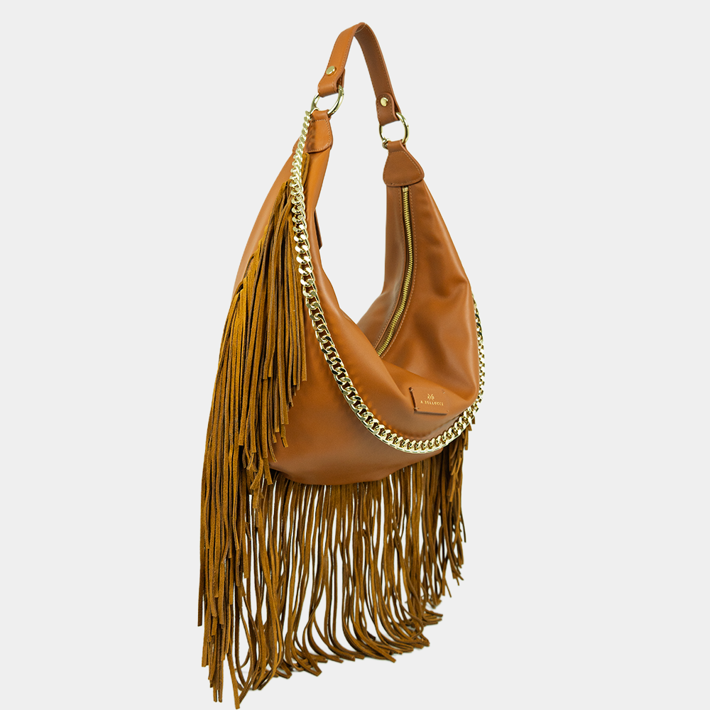 Borsa Hobo Desirè in Vitello con Frange