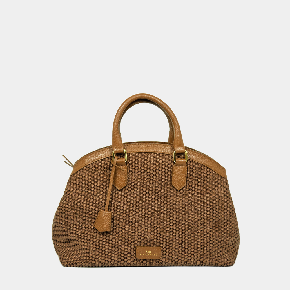 Tote Bag Mouselle M Rafia e Vitello